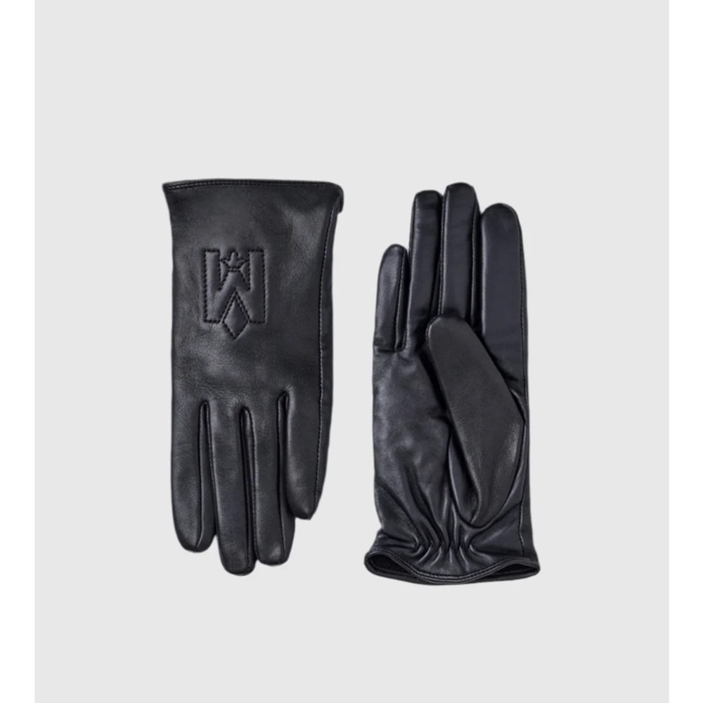 Mackage EUNICE Ladies Leather Gloves cashmere lining. Size Large Black .